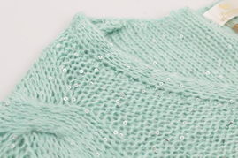 D3.8 百搭清新冰淇淋色亮片混織麻花毛衣 一場溫柔與閃耀的邂逅